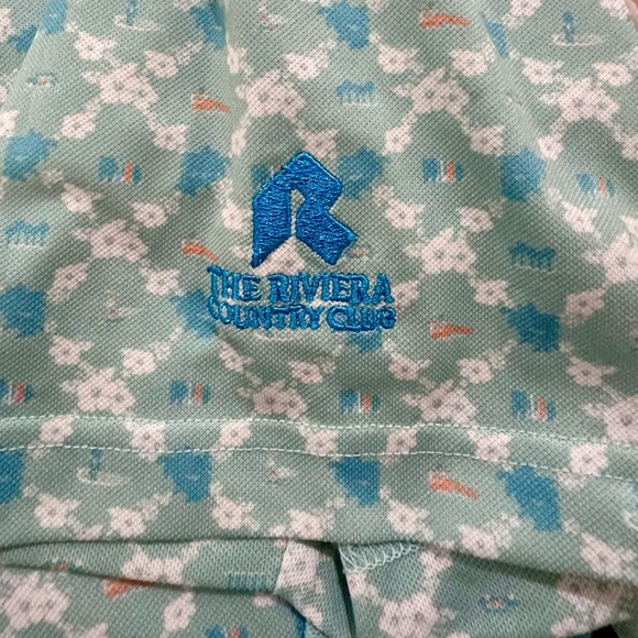 Straight Down Men’s Tropical Golf Polo Blue Orange Large short sleeve - Picture 10 of 14